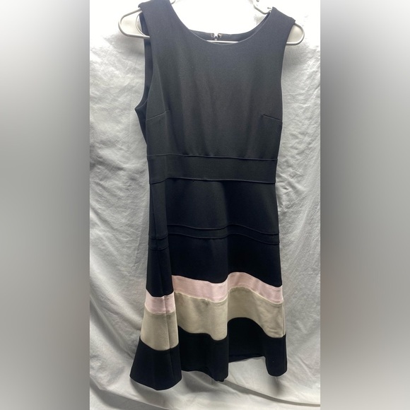 Tommy Hilfiger Scuba Fit Flare A line Dress Pink Black sz 6 - Picture 5 of 10